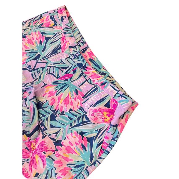 Lilly Pulitzer Jungle Utopia Shorts Size 2 Scallop Hem Floral Tropical Print - Picture 10 of 10
